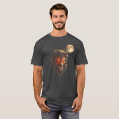 Werewolf Moon Horror Howl Wolf Halloween Creature Tシャツ (正面フル)