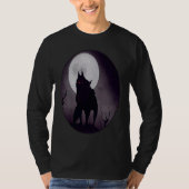 Werewolf Moon Night Horror Full Moon Scary Women M Tシャツ (正面)