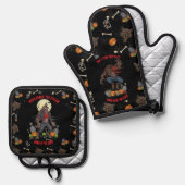 🔥 Werewolf Oven Mitts & Pot Holders 🐺🎃 鍋つかみ&鍋敷きセット (正面/裏面)
