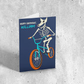 Werewolf Skeleton on a BMX Bike Boys Birthday カード