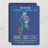 Werewolf Skeleton on a BMX Bike Boys Birthday 招待状 (正面/裏面)