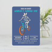 Werewolf Skeleton on a BMX Bike Boys Birthday 招待状 (スタンド正面)