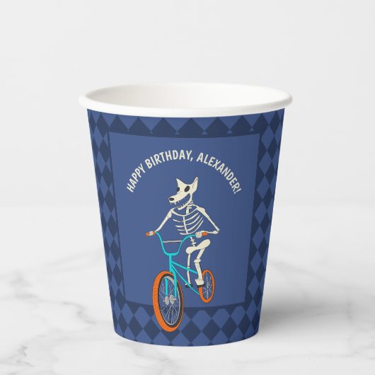 Werewolf Skeleton on a BMX Bike Personalized 紙コップ (正面)