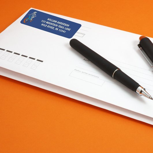 Werewolf Skeleton on BMX Bike Return Address ラベル