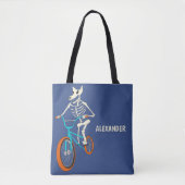 Werewolf Skeleton Riding a BMX Bike Personalized トートバッグ (正面)