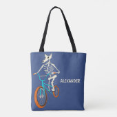 Werewolf Skeleton Riding a BMX Bike Personalized トートバッグ (裏面)