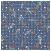 Werewolf Skeletons and BMX Bikes Patterned ファブリック (クローズアップ)