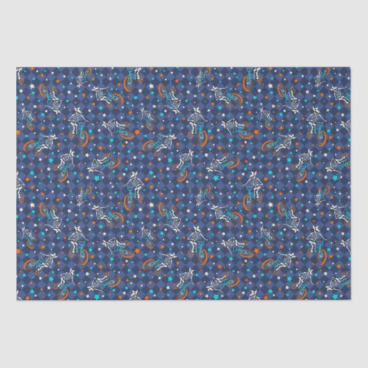 Werewolf Skeletons and BMX Bikes Patterned 薄葉紙 (正面)