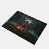 Werewolf Soccer Player Halloween Horror Art ドアマット (アングル)