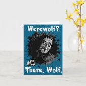 Werewolf_ There, Wolf. Funny Abby Normal Retro Com カード (黄色い花)