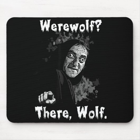 Werewolf_ There, Wolf. Funny Abby Normal Retro Com マウスパッド (正面)