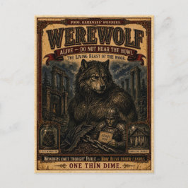 Werewolf, Vintage Circus Monster ポストカード
