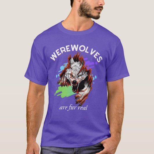 Werewolves Are Fur Real boy Tシャツ (正面)