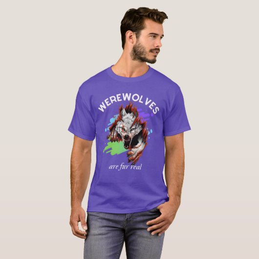 Werewolves Are Fur Real boy Tシャツ (正面フル)