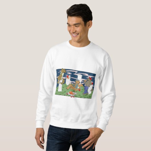 Werewolves Having Pizza Men's Sweatshirt スウェットシャツ (正面フル)