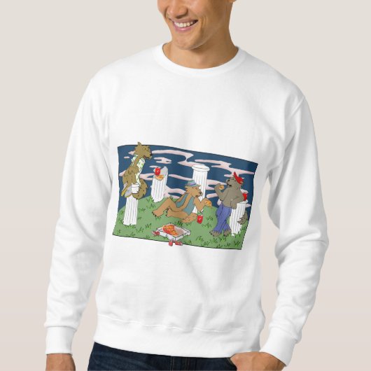 Werewolves Having Pizza Men's Sweatshirt スウェットシャツ (正面)
