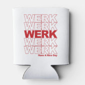 WERKレトロレッドタイポグラフィ 缶クーラー (裏面)