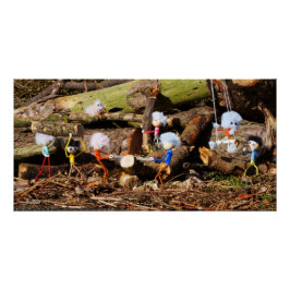 Werkende Fubby's in hun houtzagerij. ポスター