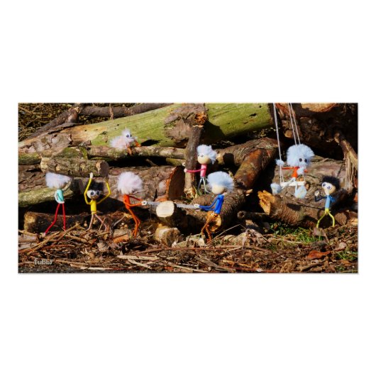 Werkende Fubby's in hun houtzagerij. ポスター (正面)