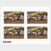 Werkende Fubby's in hun houtzagerij. 長方形シール (シート)