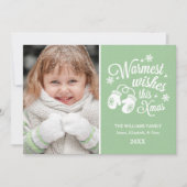 Wermest Wishesヴィンテージミントグリーン写真 シーズンカード (正面)