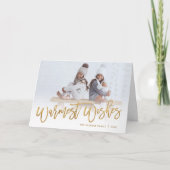 Wermest Wishes金ゴールドスクリプト写真オーバーレイ シーズンカード (正面)