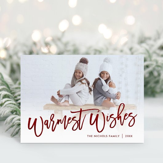 Wermest Wishes Red Script Photo Overlay シーズンカード