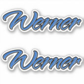 Werner Name blue Aufkleber Sticker Stickerset シール (正面)