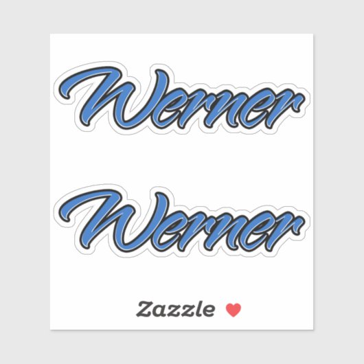 Werner Name blue Aufkleber Sticker Stickerset シール (シート)