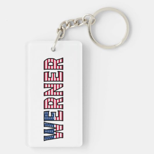 Werner Name Vorname USA Flagge Anhänger Schlüssel キーホルダー (裏面)