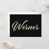 Werner Name white gold Handwriting Karte カード (正面/裏面インサイチュ)