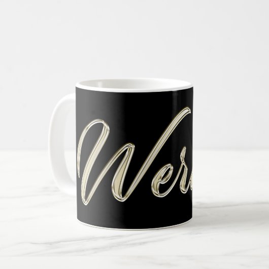 Werner Name whitegold Tasse Teetasse Kaffeetasse コーヒーマグカップ (正面左)