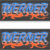 Werner Vorname Name Graffiti Aufkleber Sticker シール (正面)