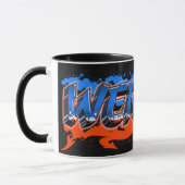 Werner Vorname Name Graffiti blue orange Tasse マグカップ (左)