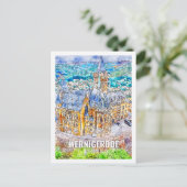 Wernigerodeドイツ有名な旅行場水色 ポストカード (スタンド正面)