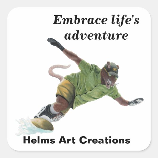 Werrat Snowboarder Sportファンタジーアートステッカー スクエアシール (正面)