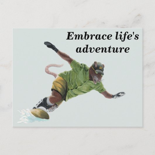 Werrat Snowboarder Sportファンタジーアートポストカード ポストカード (正面)