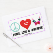 WERRRK.com Peace, Love & #WERRRKステッカー 長方形シール (封筒)