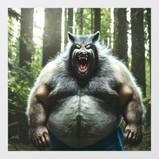 Werwolf自動食べ不透明窓が背面スティックを引っ張る ウィンドウサイン (シート)