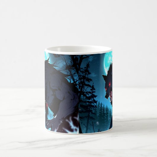 Werwolf Transformation Mag - Anime Halloween コーヒーマグカップ (中央)