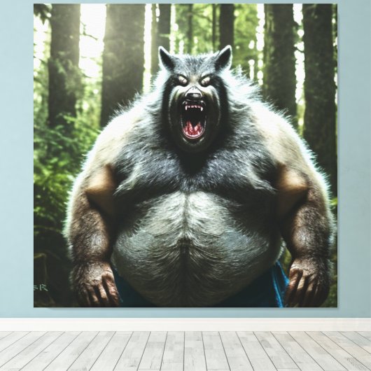 Werwolf Who 食べ The Whole Village  canvas print キャンバスプリント (インサイチュ (ウッドフロア))