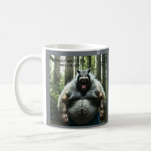 Werwolf Who 食べ The Whole Village w title mug コーヒーマグカップ (左)