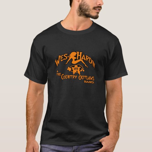 wesのhardinの国の無法者の楕円形のヘッドロゴのワイシャツ tシャツ (正面)