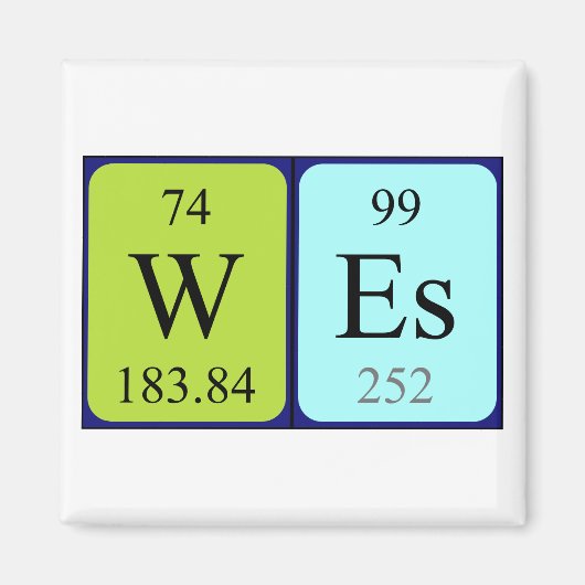 Wes周期表名磁石 マグネット (正面)