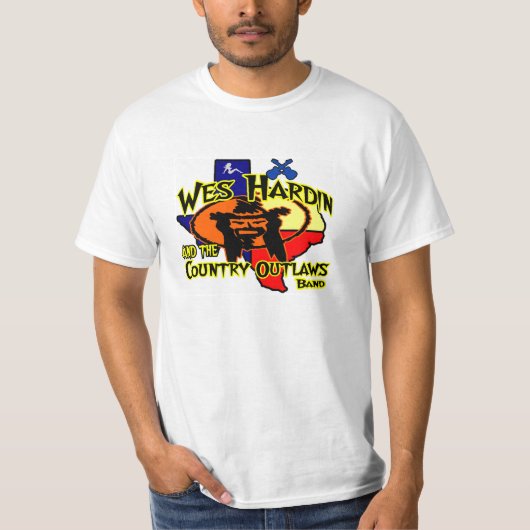 Wes Hardinの国の無法者のテキサス州のロゴT Tシャツ (正面)