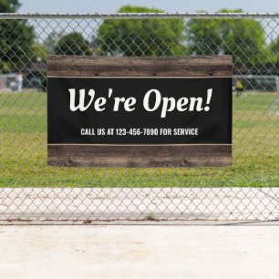 We's Open Business Wood (オープンビジネスウッド素朴) 横断幕