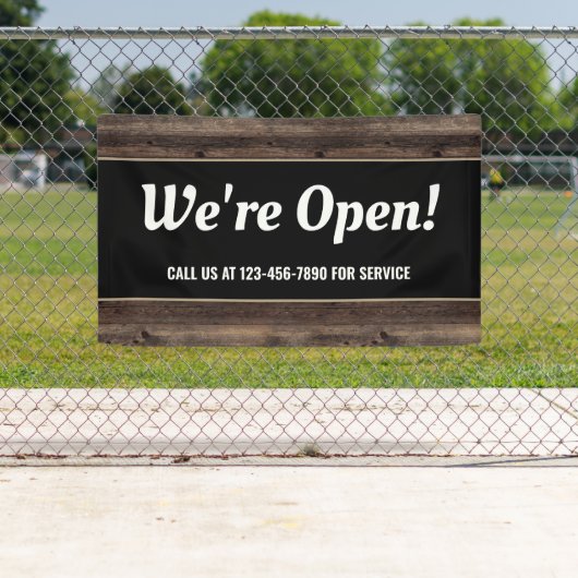 We's Open Business Wood (オープンビジネスウッド素朴) 横断幕 (インサイチュ)