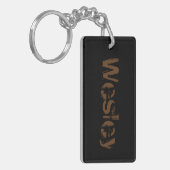 Wesley一流の動揺してなKeychain -黒かブラウン キーホルダー (正面左)