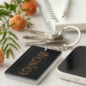 Wesley一流の動揺してなKeychain -黒かブラウン キーホルダー (正面右)