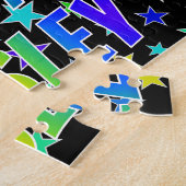 「WESLEY」名、おもしろい「ハッピーバースデー」 ジグソーパズル (側面)